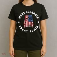 Make Cornhole Great Again Funny USA T-Shirt thumb 4