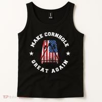 Make Cornhole Great Again Funny USA Tank Top thumb 2
