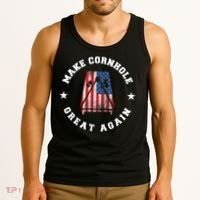 Make Cornhole Great Again Funny USA Tank Top thumb 3