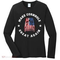 Make Cornhole Great Again Funny USA Women's Long Sleeve Shirt thumb 0