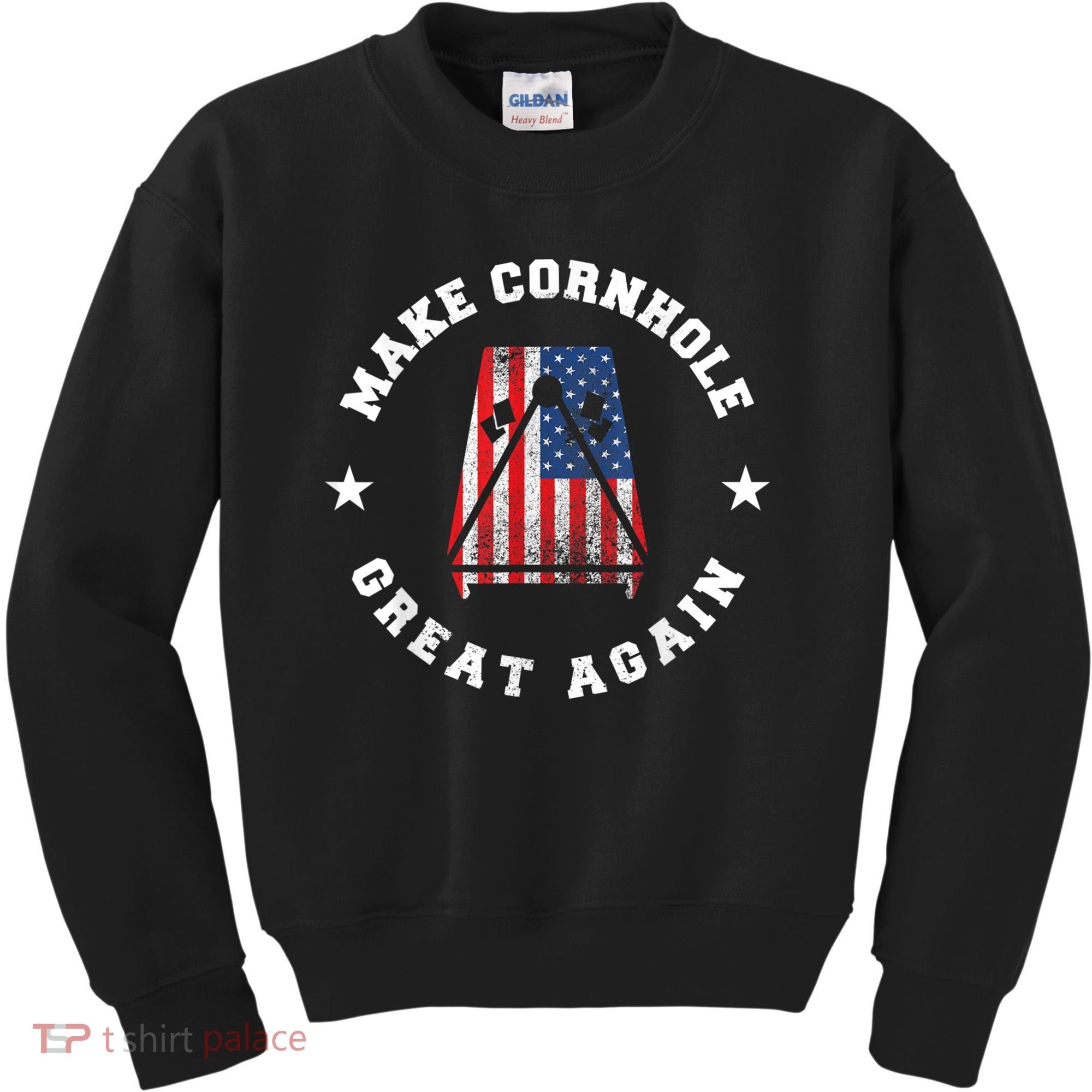 Make Cornhole Great Again Funny USA Kids Sweatshirt