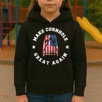 Make Cornhole Great Again Funny USA Kids Hoodie thumb 3