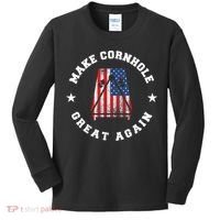 Make Cornhole Great Again Funny USA Kids Long Sleeve Shirt thumb 0