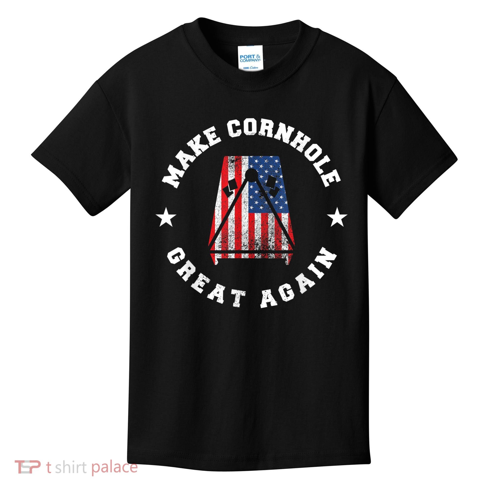 Make Cornhole Great Again Funny USA Kids T-Shirt