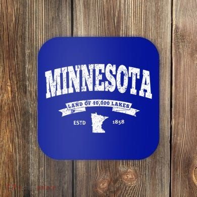 Minnesota Cool Gift Vintage Minnesota Gift Retro Mn Coaster