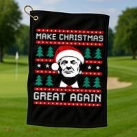 Make Christmas Great Again Trump Golf Towel thumb 1