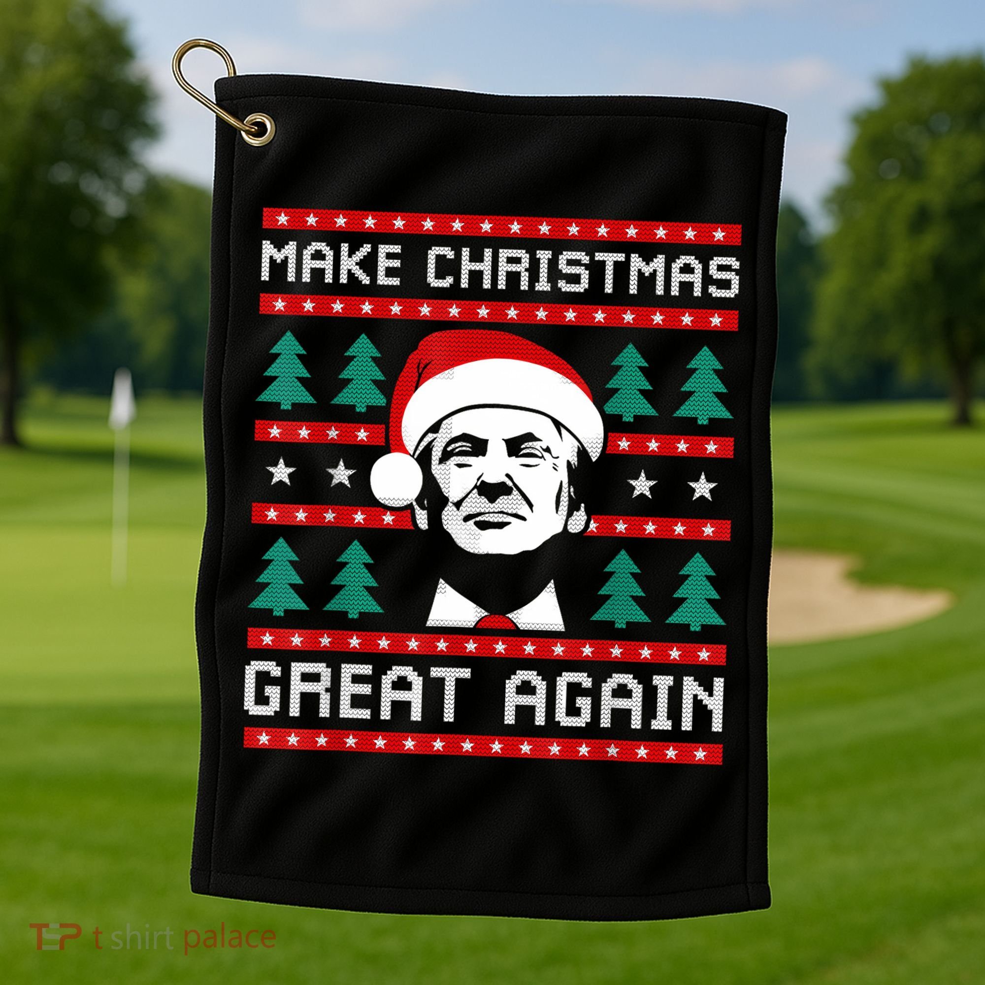 Make Christmas Great Again Trump Golf Towel