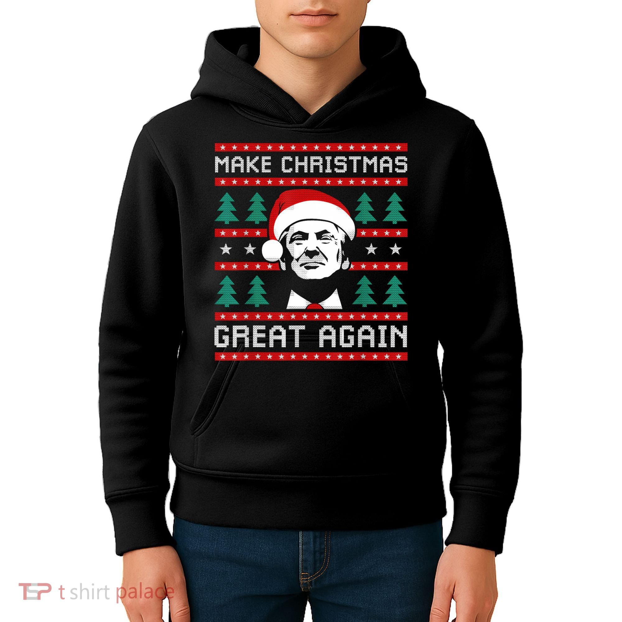 Make Christmas Great Again Trump Kids Hoodie