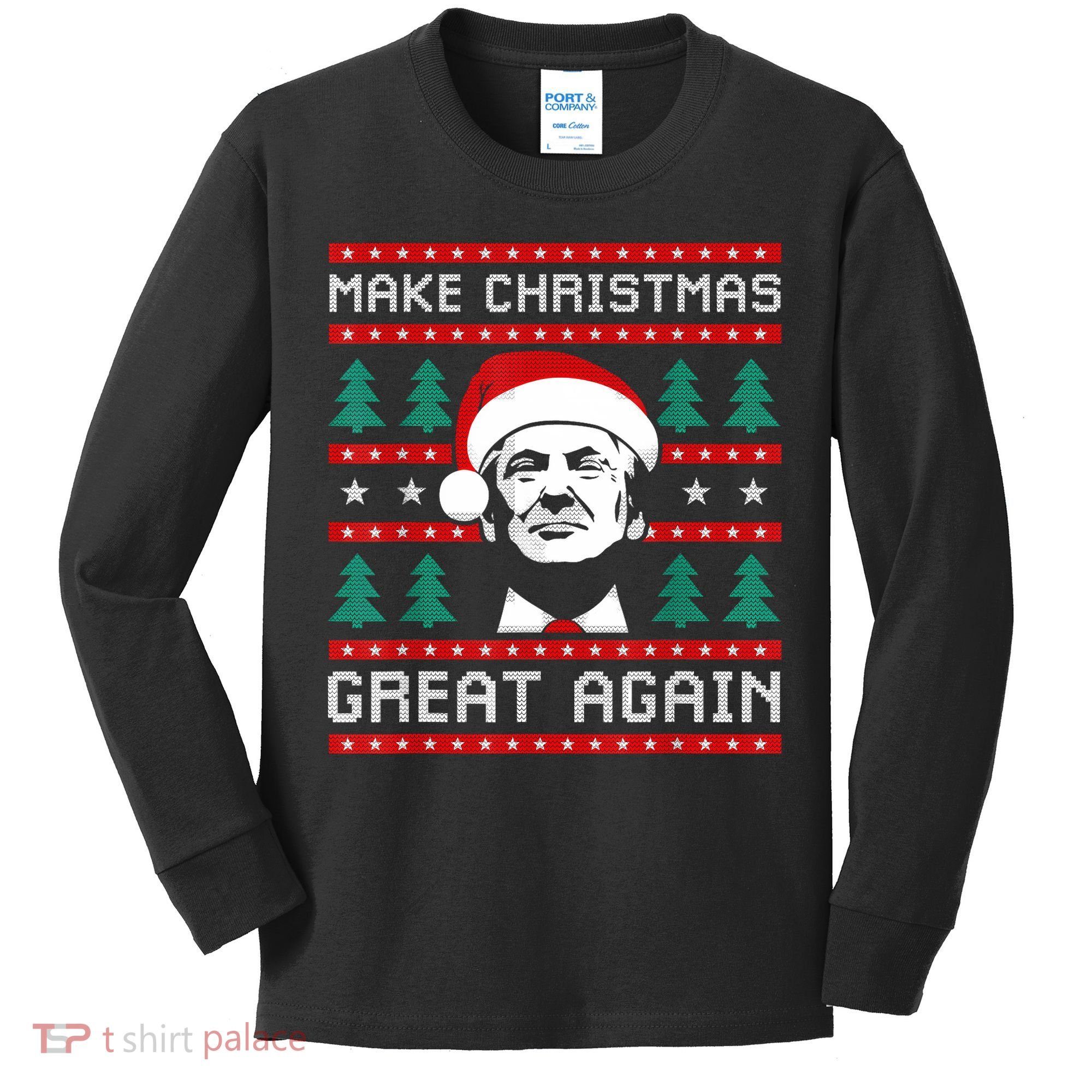 Make Christmas Great Again Trump Kids Long Sleeve Shirt