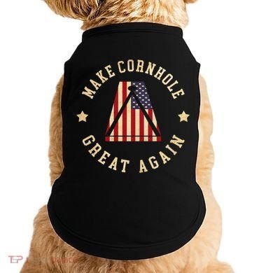 Make Cornhole Great Again Funny Cornhole American Flag Great Gift Doggie Tank