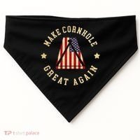 Make Cornhole Great Again Funny Cornhole American Flag Great Gift USA-Made Doggie Bandana thumb 0