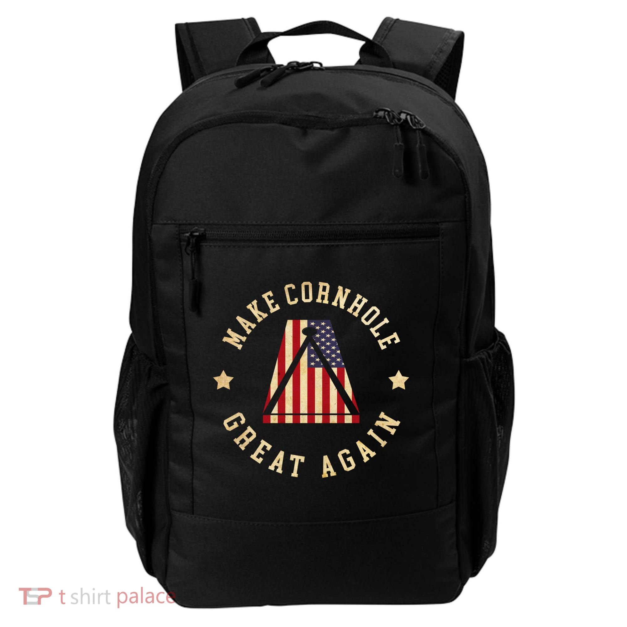 Make Cornhole Great Again Funny Cornhole American Flag Great Gift Backpack