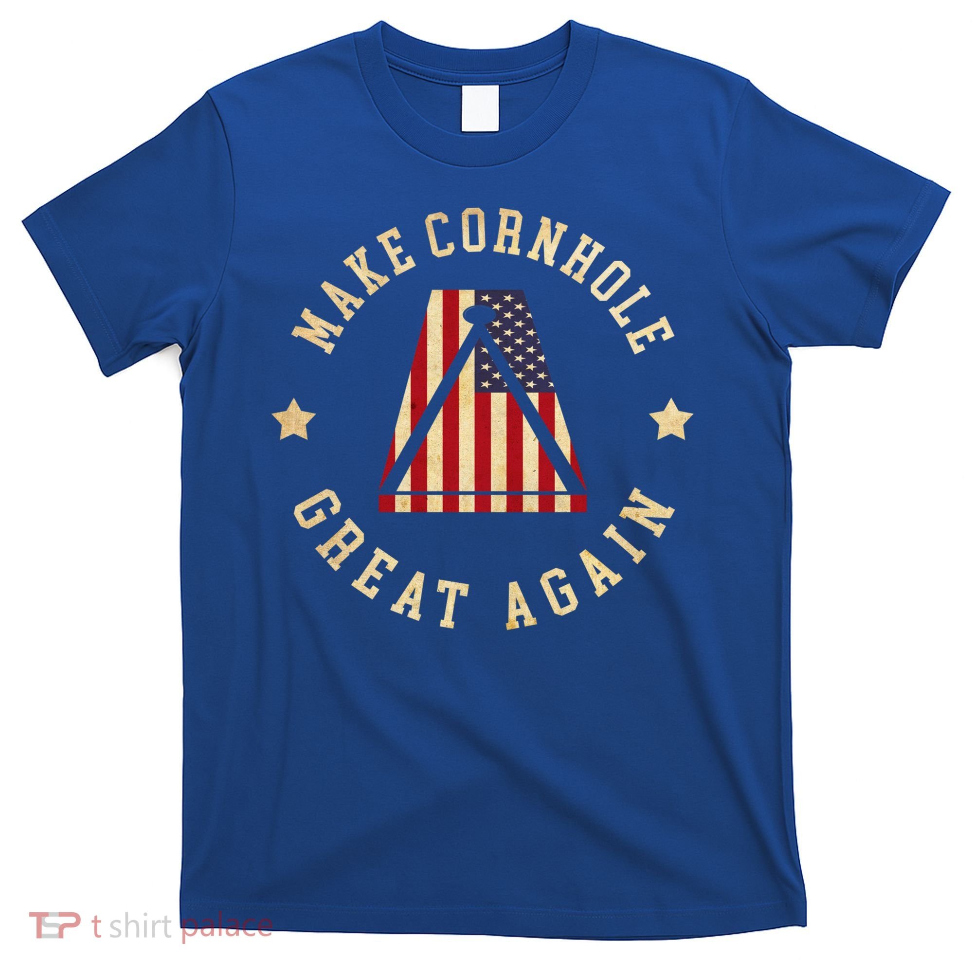 Make Cornhole Great Again Funny Cornhole American Flag Great Gift T-Shirt