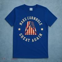 Make Cornhole Great Again Funny Cornhole American Flag Great Gift T-Shirt thumb 5