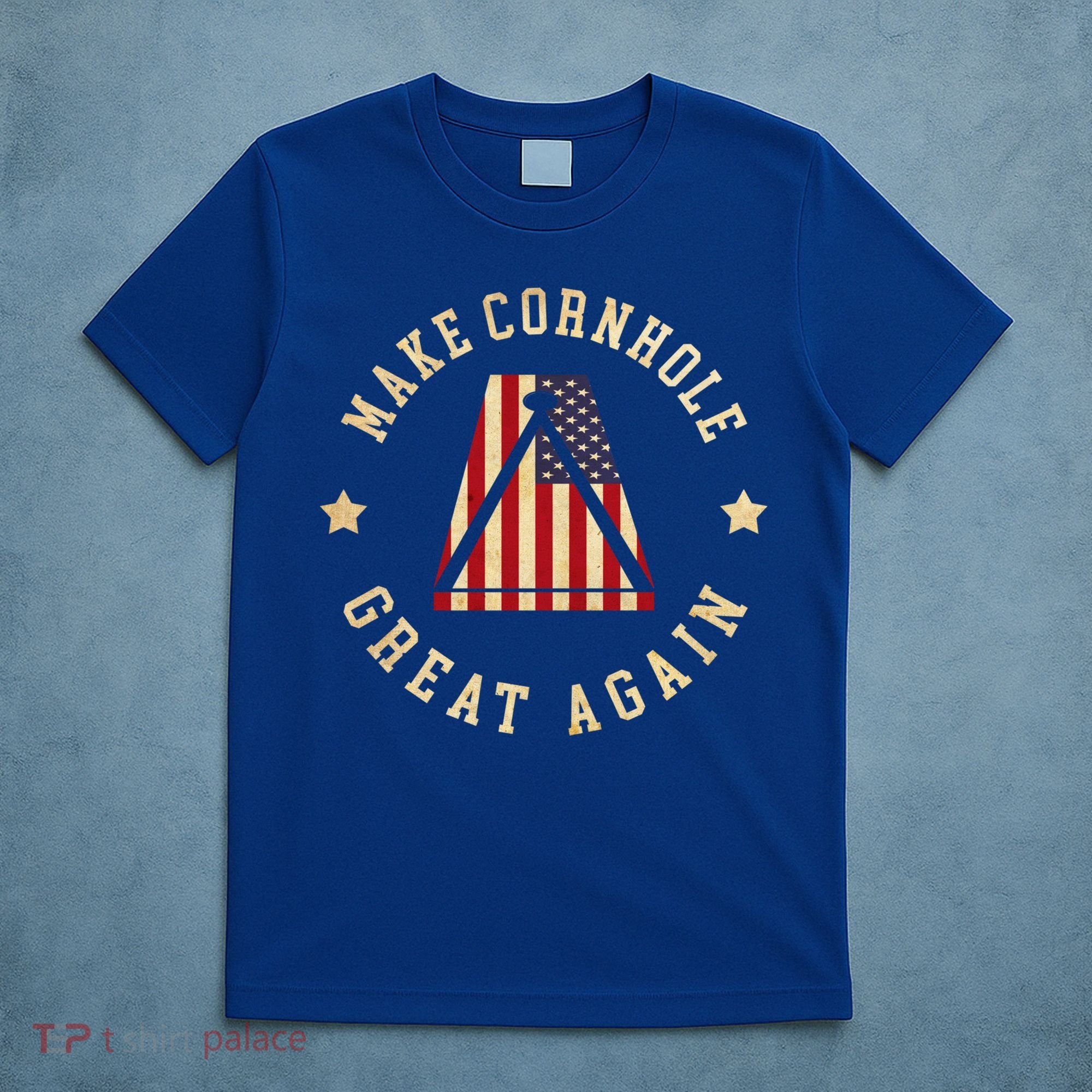 Make Cornhole Great Again Funny Cornhole American Flag Great Gift T-Shirt