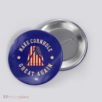 Make Cornhole Great Again Funny Cornhole American Flag Great Gift Button thumb 0