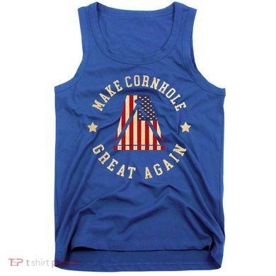 Make Cornhole Great Again Funny Cornhole American Flag Great Gift Tank Top