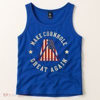Make Cornhole Great Again Funny Cornhole American Flag Great Gift Tank Top thumb 2