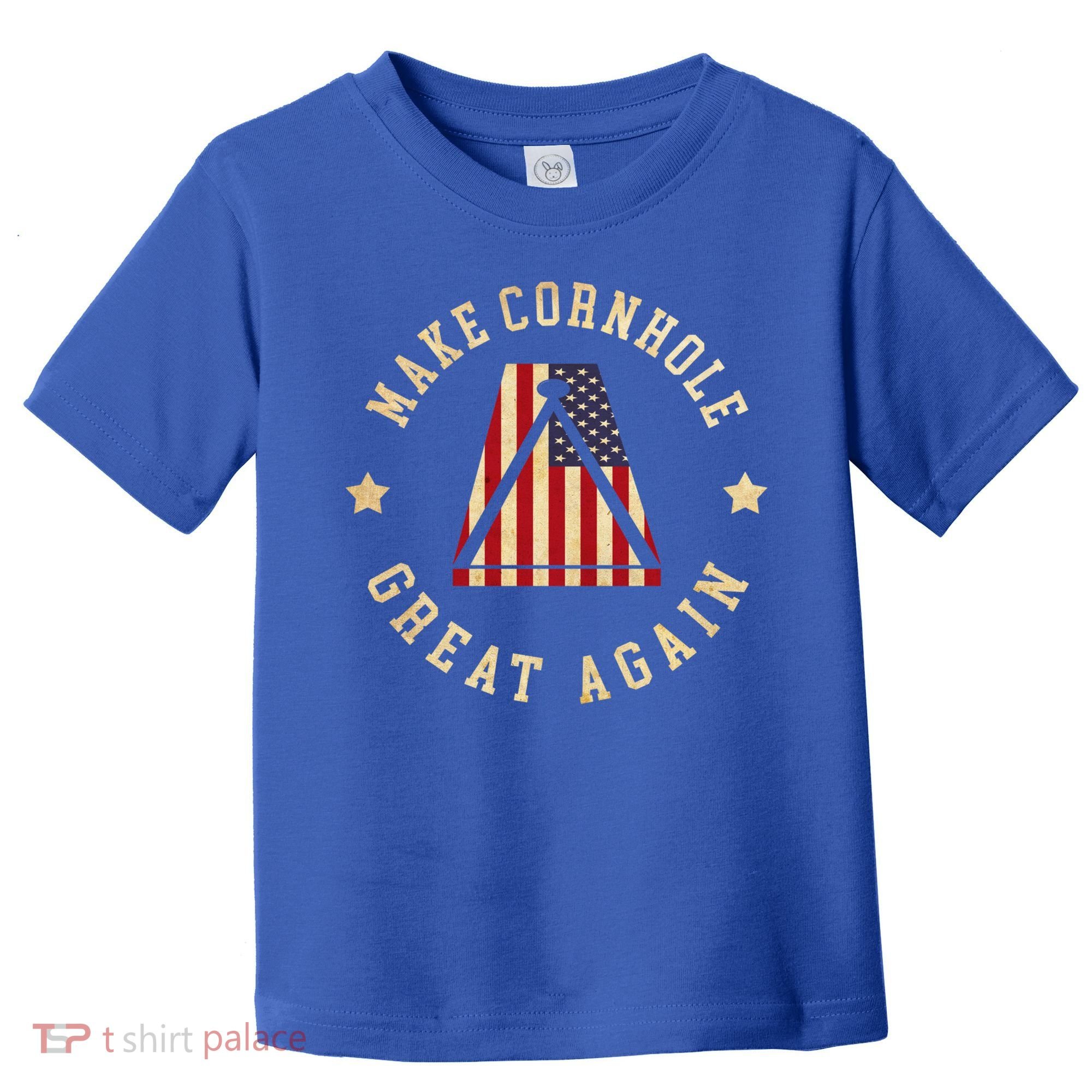Make Cornhole Great Again Funny Cornhole American Flag Great Gift Toddler T-Shirt