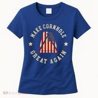Make Cornhole Great Again Funny Cornhole American Flag Great Gift Women's T-Shirt thumb 0