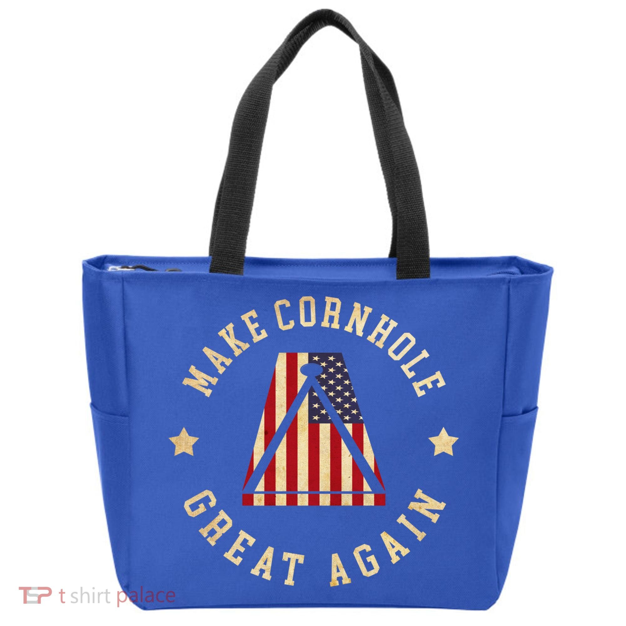 Make Cornhole Great Again Funny Cornhole American Flag Great Gift Tote Bag