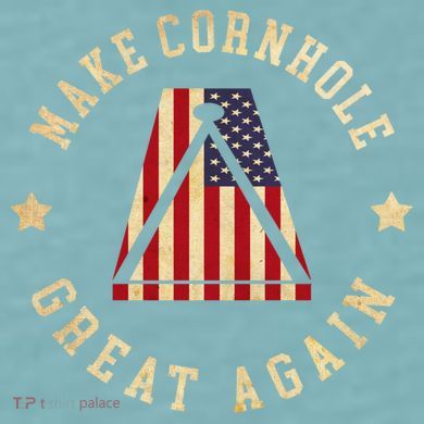 Make Cornhole Great Again Funny Cornhole American Flag Great Gift Sueded Cloud Jersey T-Shirt