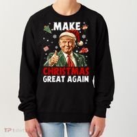 Make Christmas Great Again Santa Funny Trump Xmas Pajamas Women's Sweatshirt thumb 0
