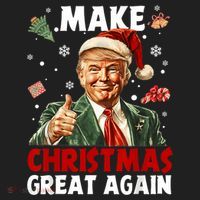 Make Christmas Great Again Santa Funny Trump Xmas Pajamas Women's Sweatshirt thumb 2