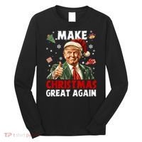 Make Christmas Great Again Santa Funny Trump Xmas Pajamas Long Sleeve Shirt thumb 0