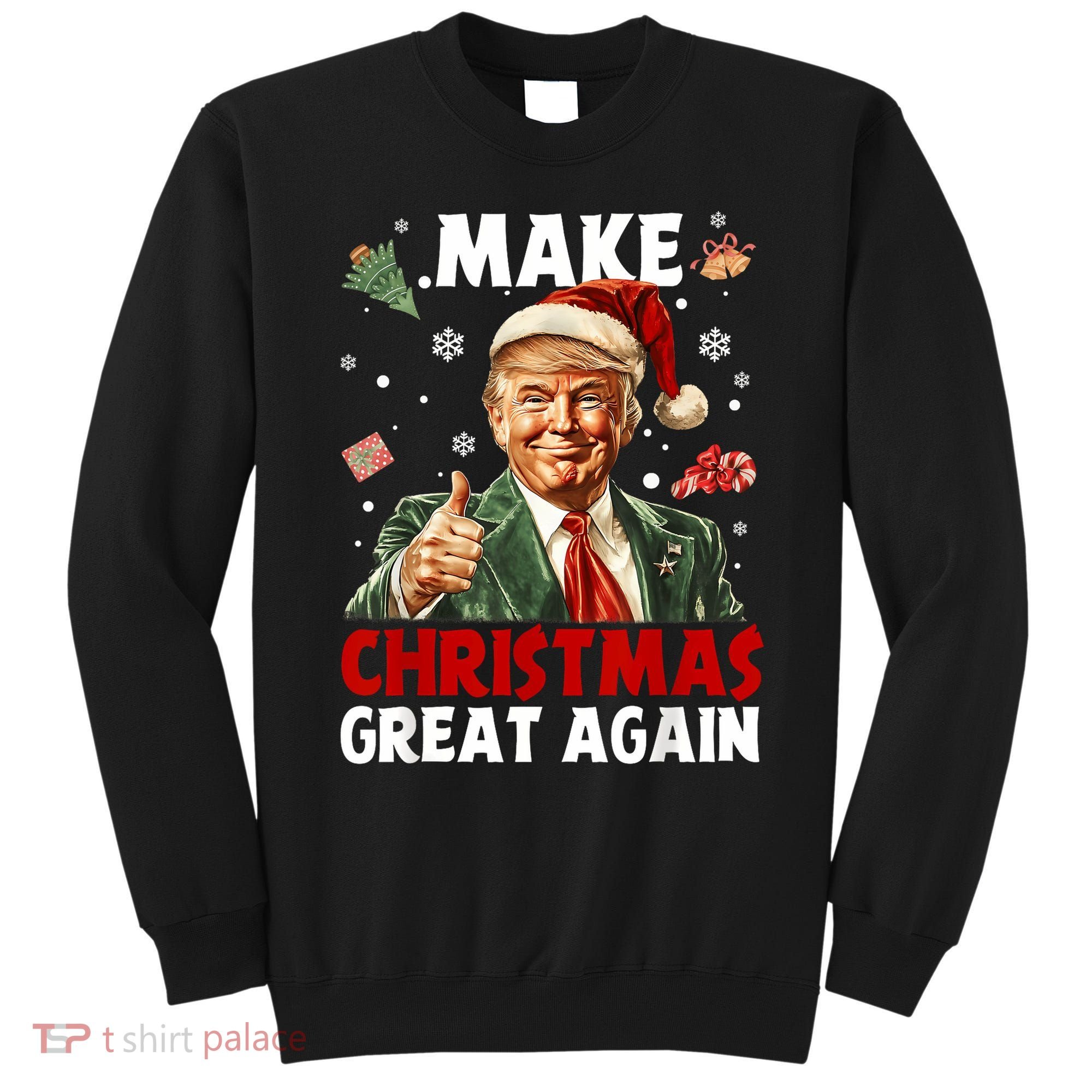 Make Christmas Great Again Santa Funny Trump Xmas Pajamas Sweatshirt