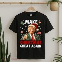 Make Christmas Great Again Santa Funny Trump Xmas Pajamas T-Shirt thumb 2
