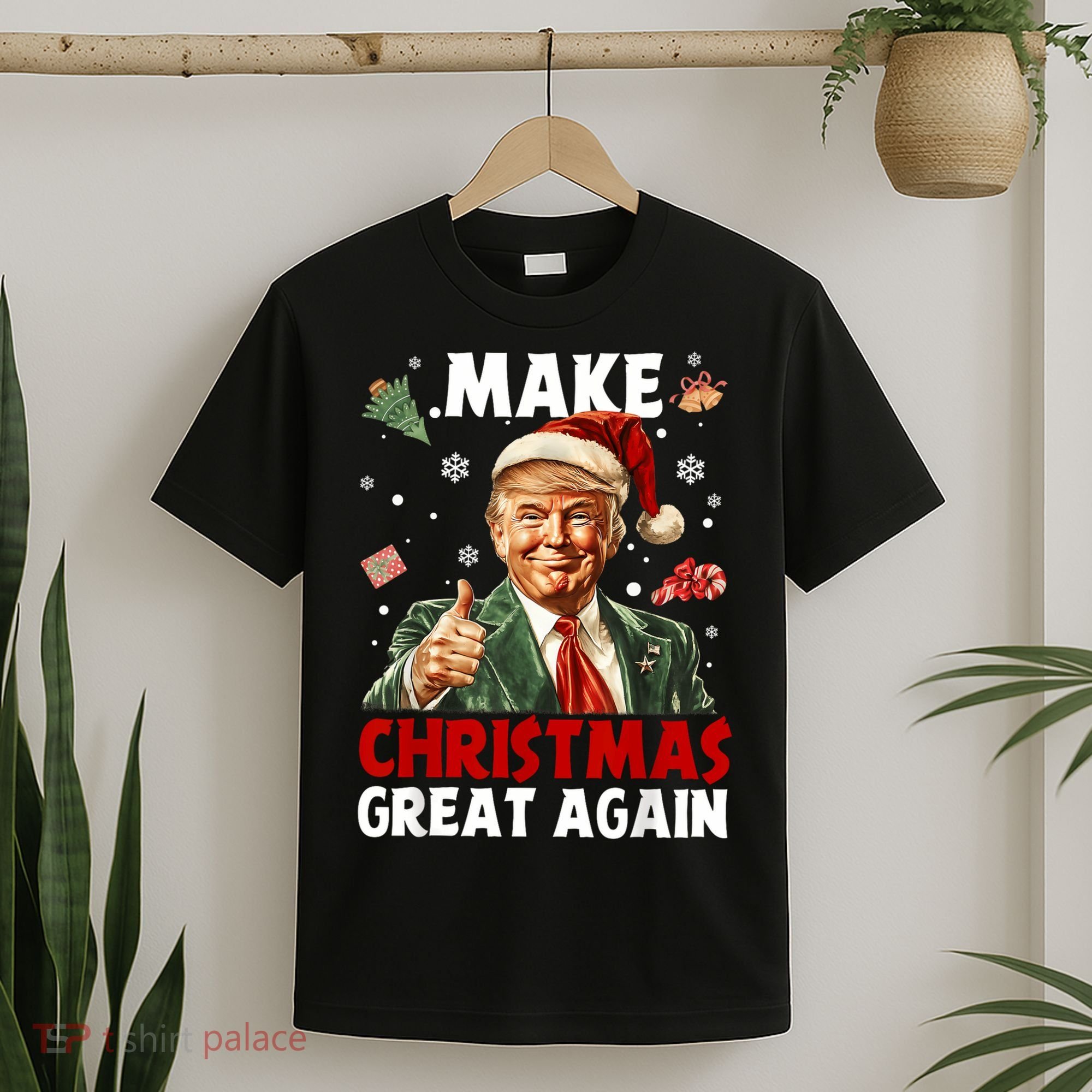 Make Christmas Great Again Santa Funny Trump Xmas Pajamas T-Shirt