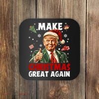 Make Christmas Great Again Santa Funny Trump Xmas Pajamas Coaster thumb 0