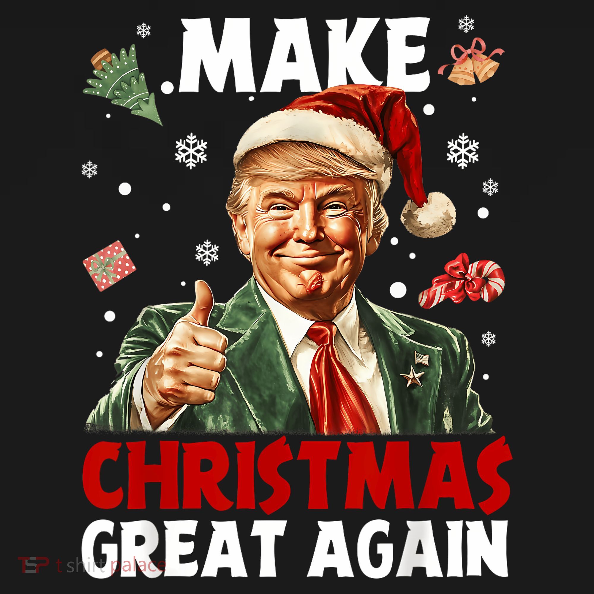 Make Christmas Great Again Santa Funny Trump Xmas Pajamas Women's Hoodie