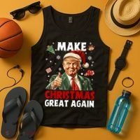 Make Christmas Great Again Santa Funny Trump Xmas Pajamas Tank Top thumb 4