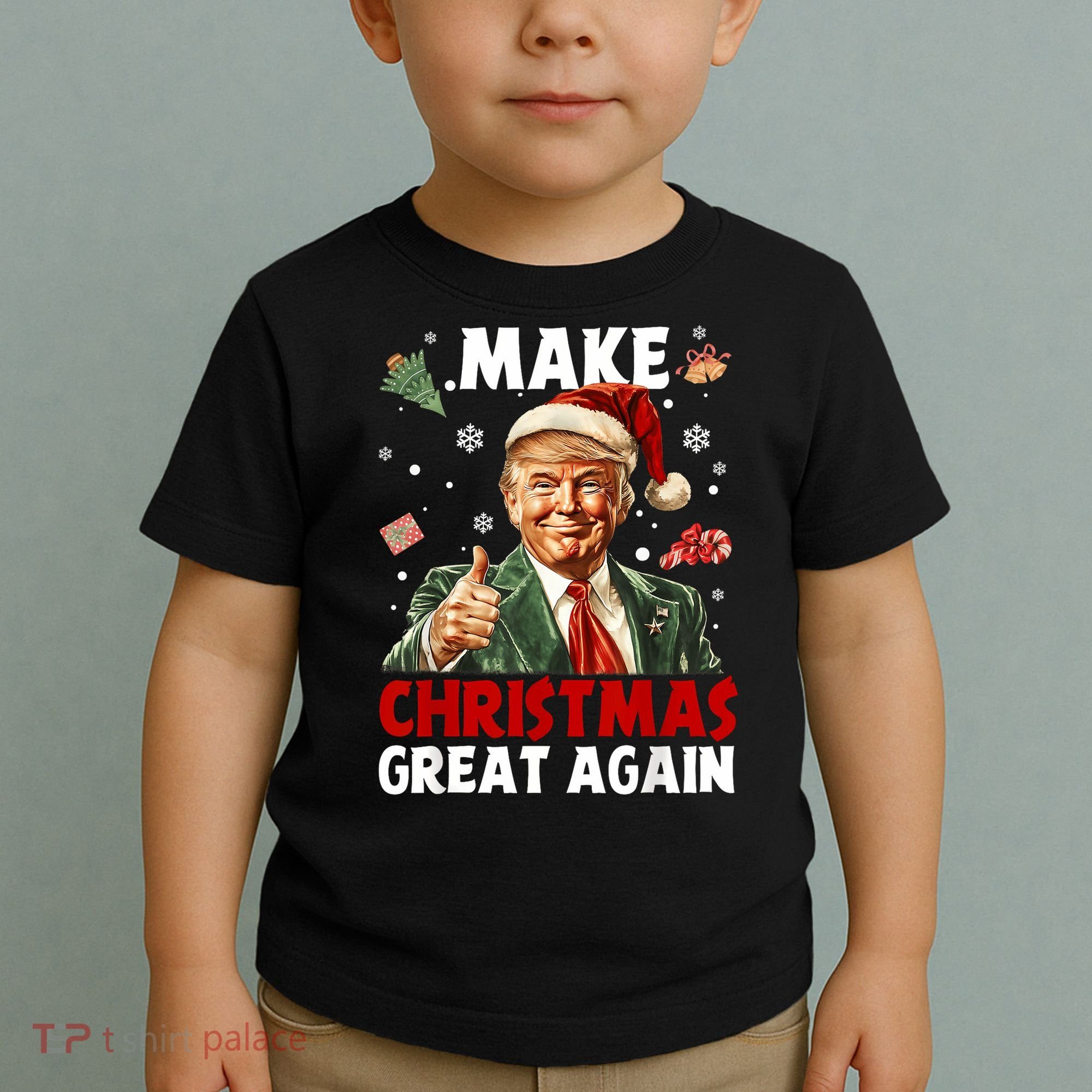 Make Christmas Great Again Santa Funny Trump Xmas Pajamas Toddler T-Shirt