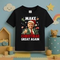 Make Christmas Great Again Santa Funny Trump Xmas Pajamas Toddler T-Shirt thumb 3