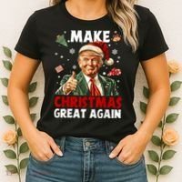 Make Christmas Great Again Santa Funny Trump Xmas Pajamas Women's T-Shirt thumb 2