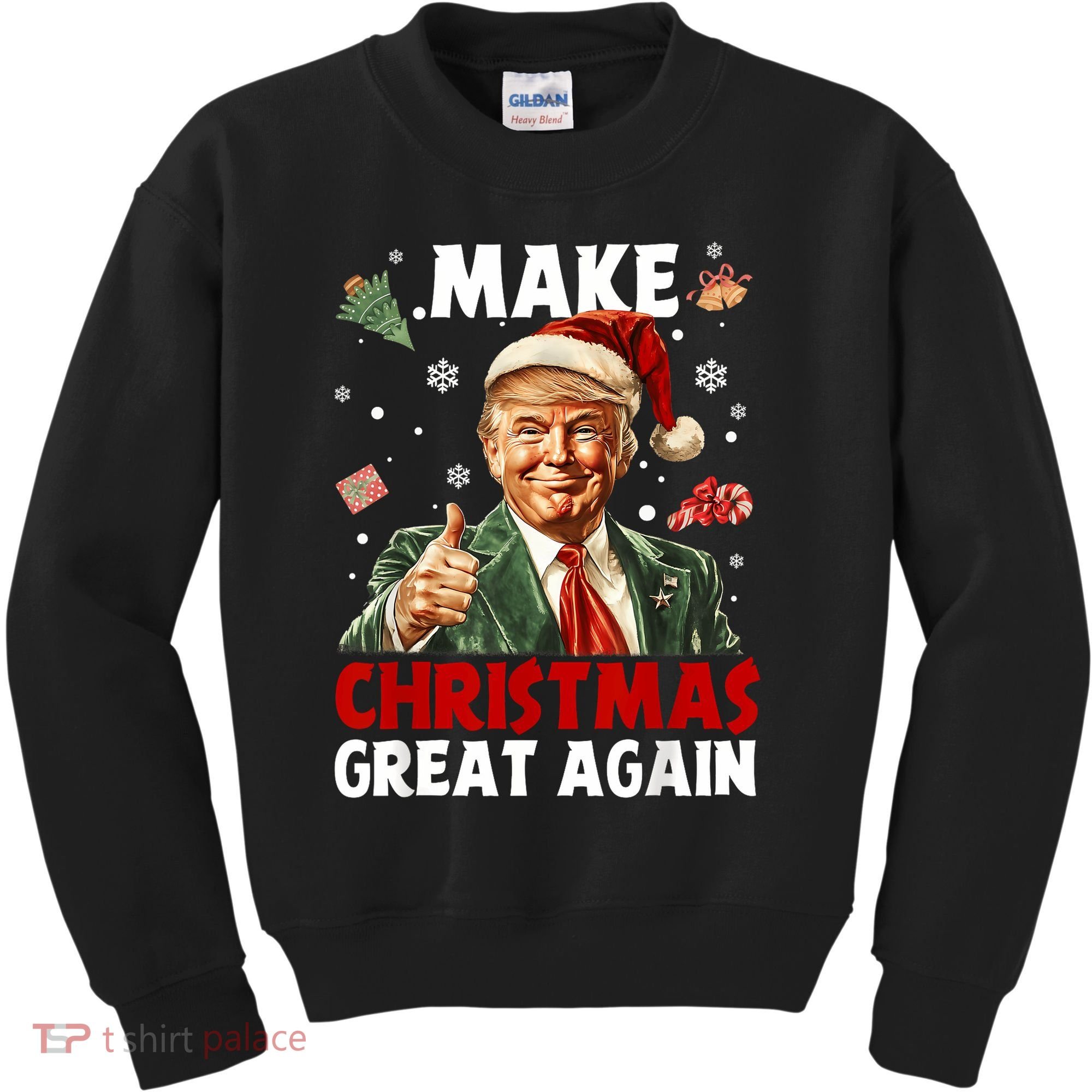 Make Christmas Great Again Santa Funny Trump Xmas Pajamas Kids Sweatshirt