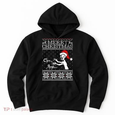 Merry Christmas Grr Argh Ugly Zombie Santa Hoodie