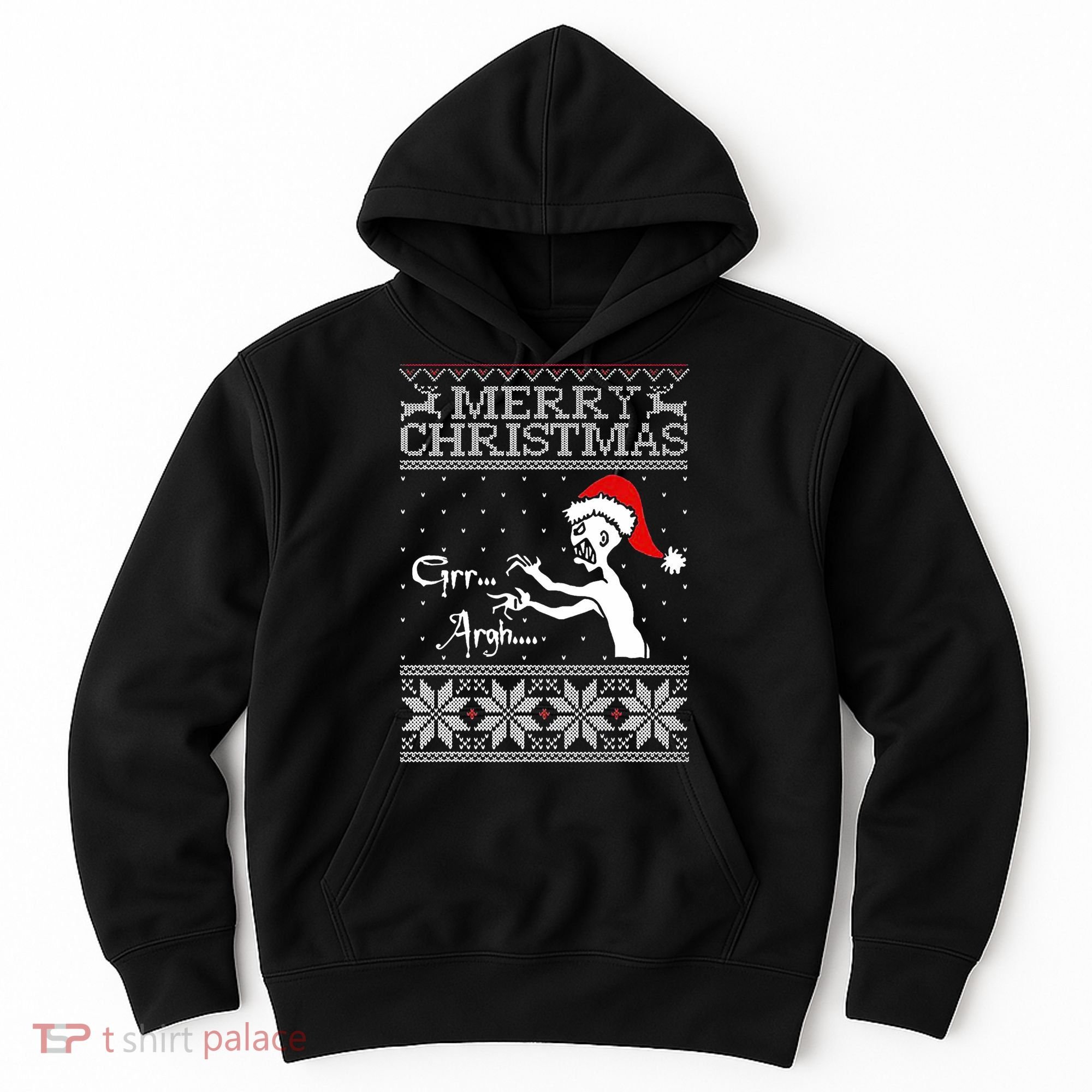 Merry Christmas Grr Argh Ugly Zombie Santa Hoodie