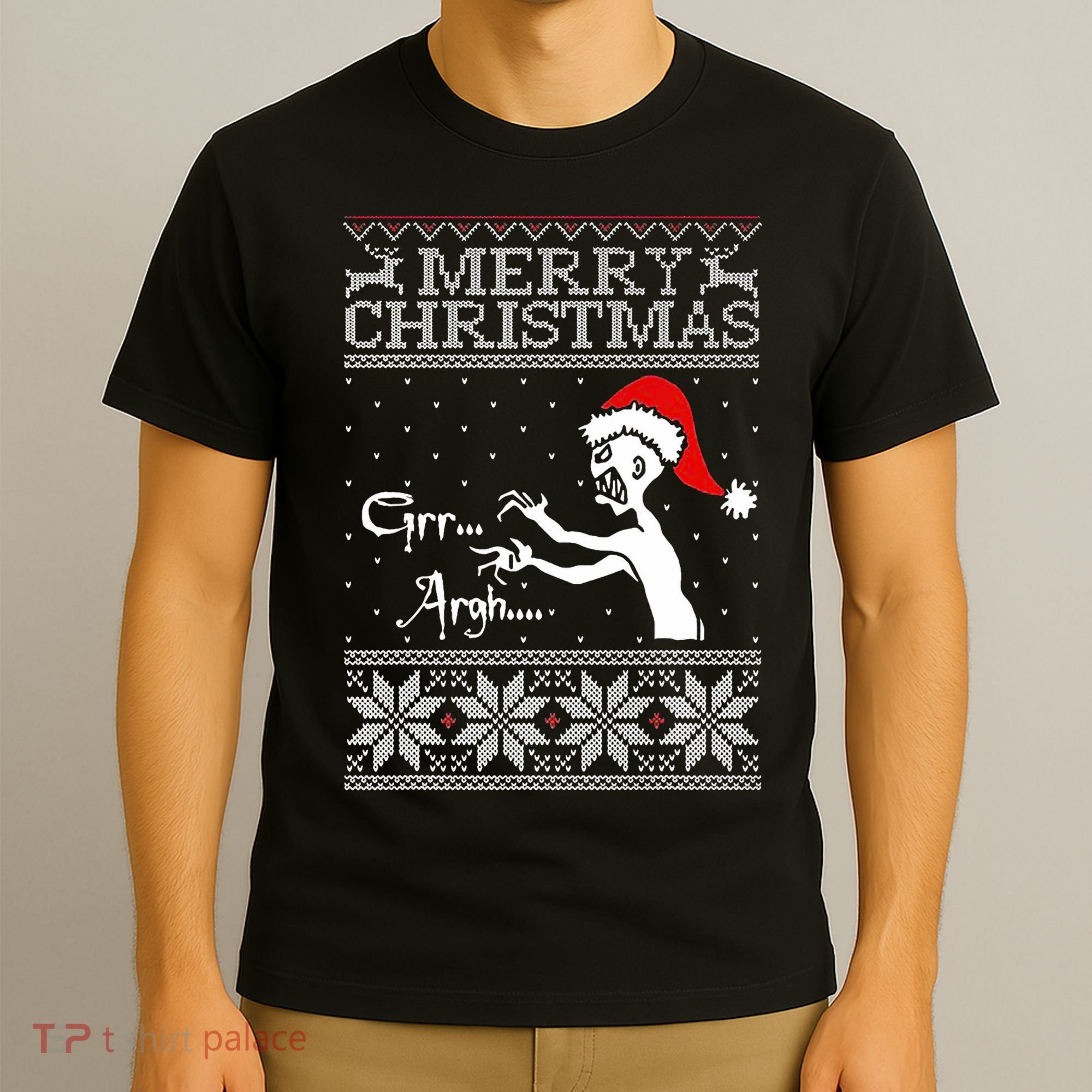 Merry Christmas Grr Argh Ugly Zombie Santa T-Shirt
