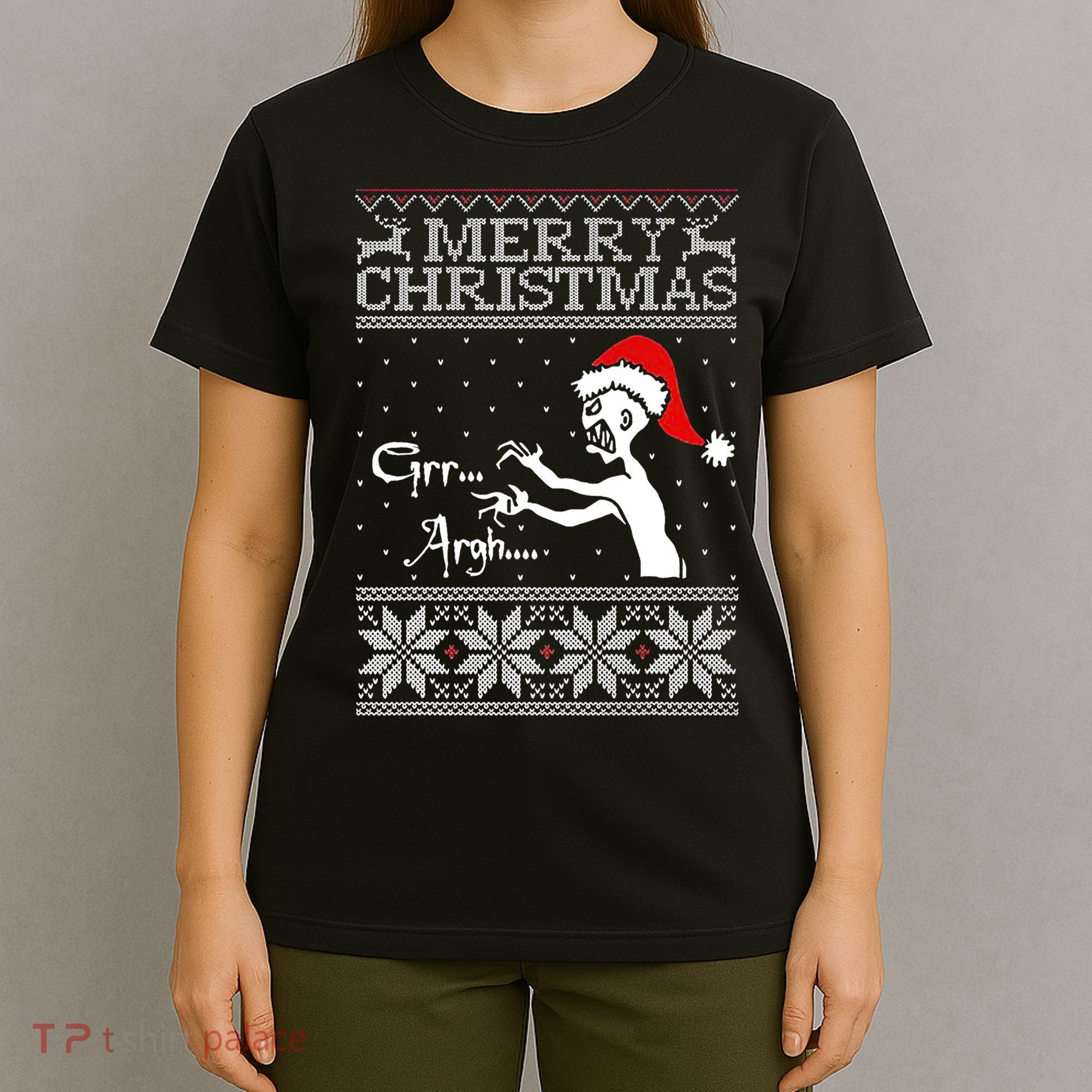 Merry Christmas Grr Argh Ugly Zombie Santa T-Shirt