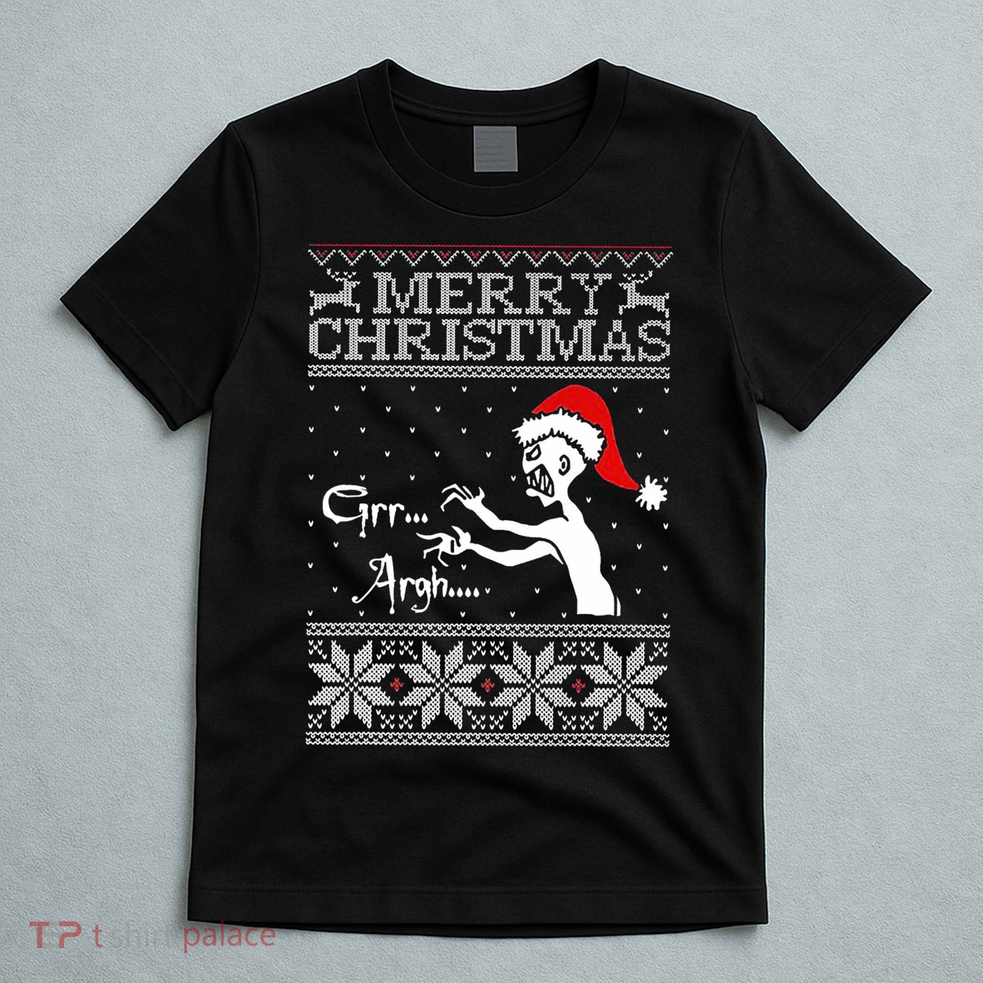 Merry Christmas Grr Argh Ugly Zombie Santa T-Shirt