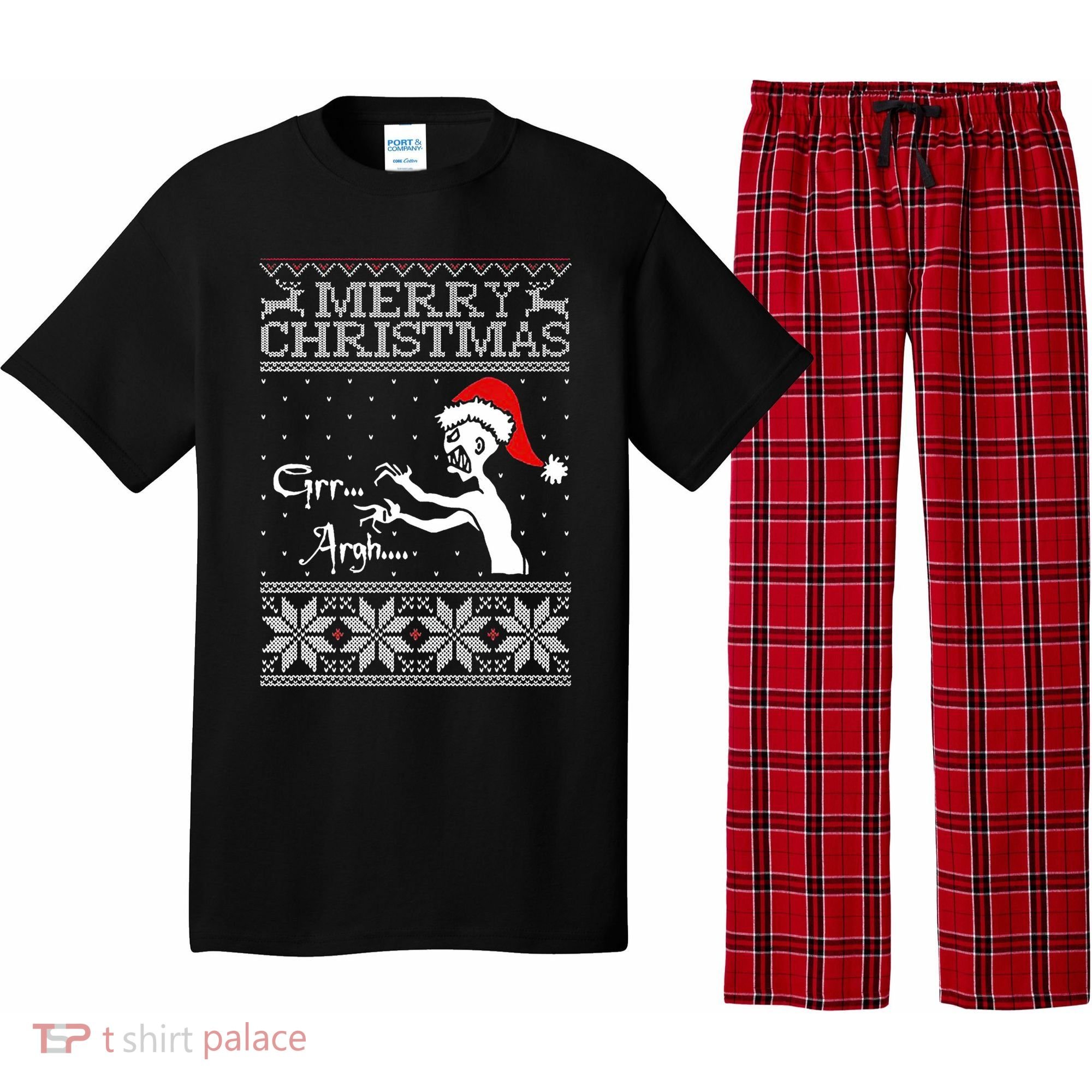 Merry Christmas Grr Argh Ugly Zombie Santa Pajama Set