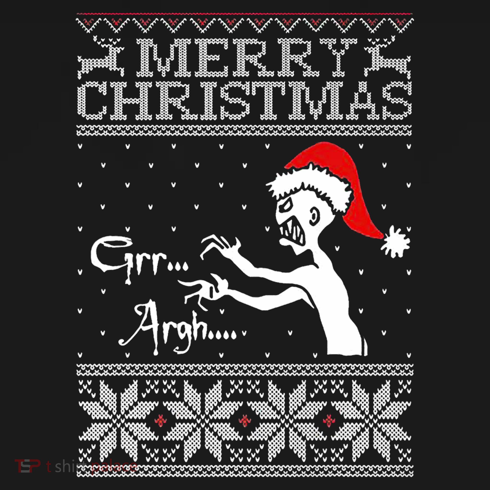 Merry Christmas Grr Argh Ugly Zombie Santa Women's Hoodie