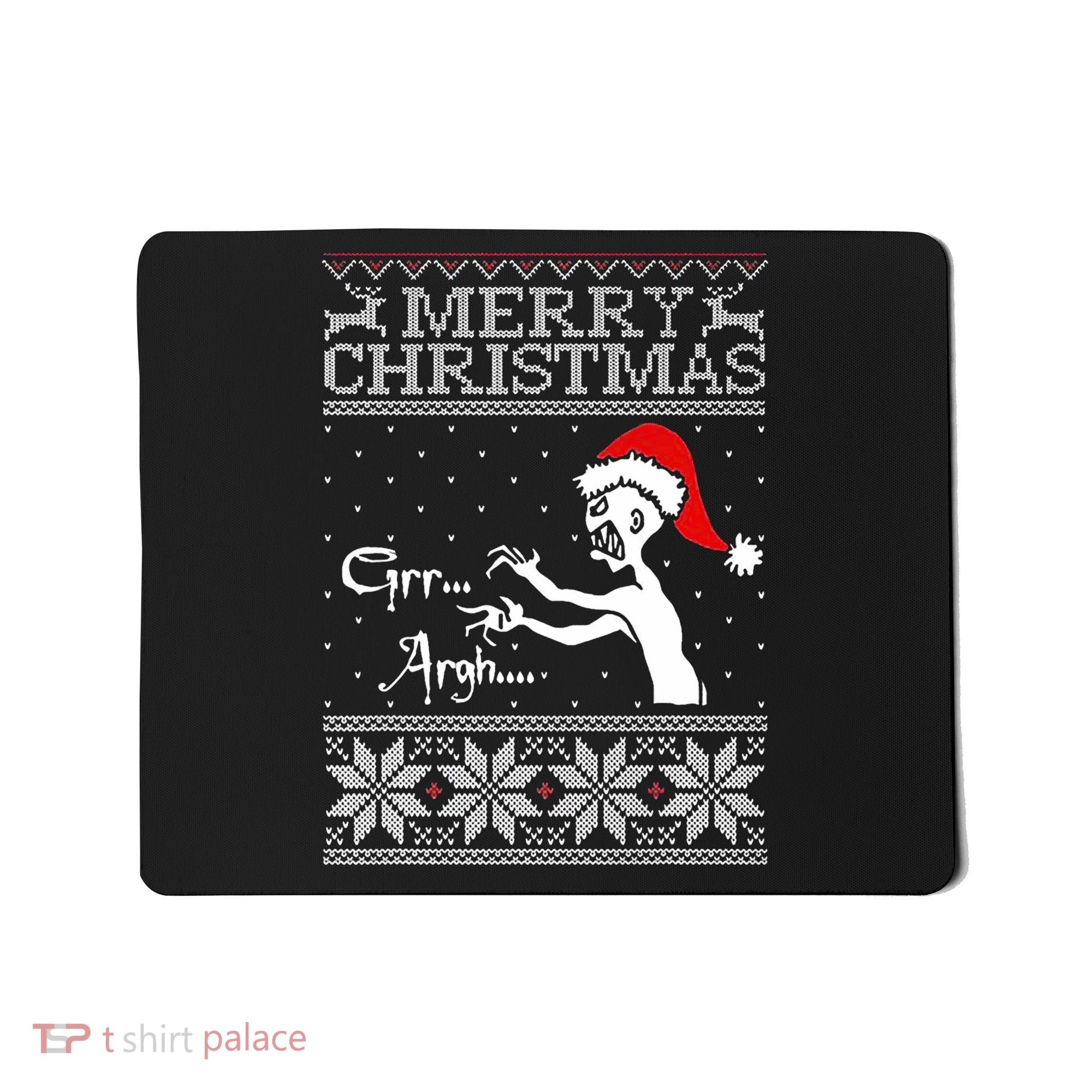 Merry Christmas Grr Argh Ugly Zombie Santa Mousepad