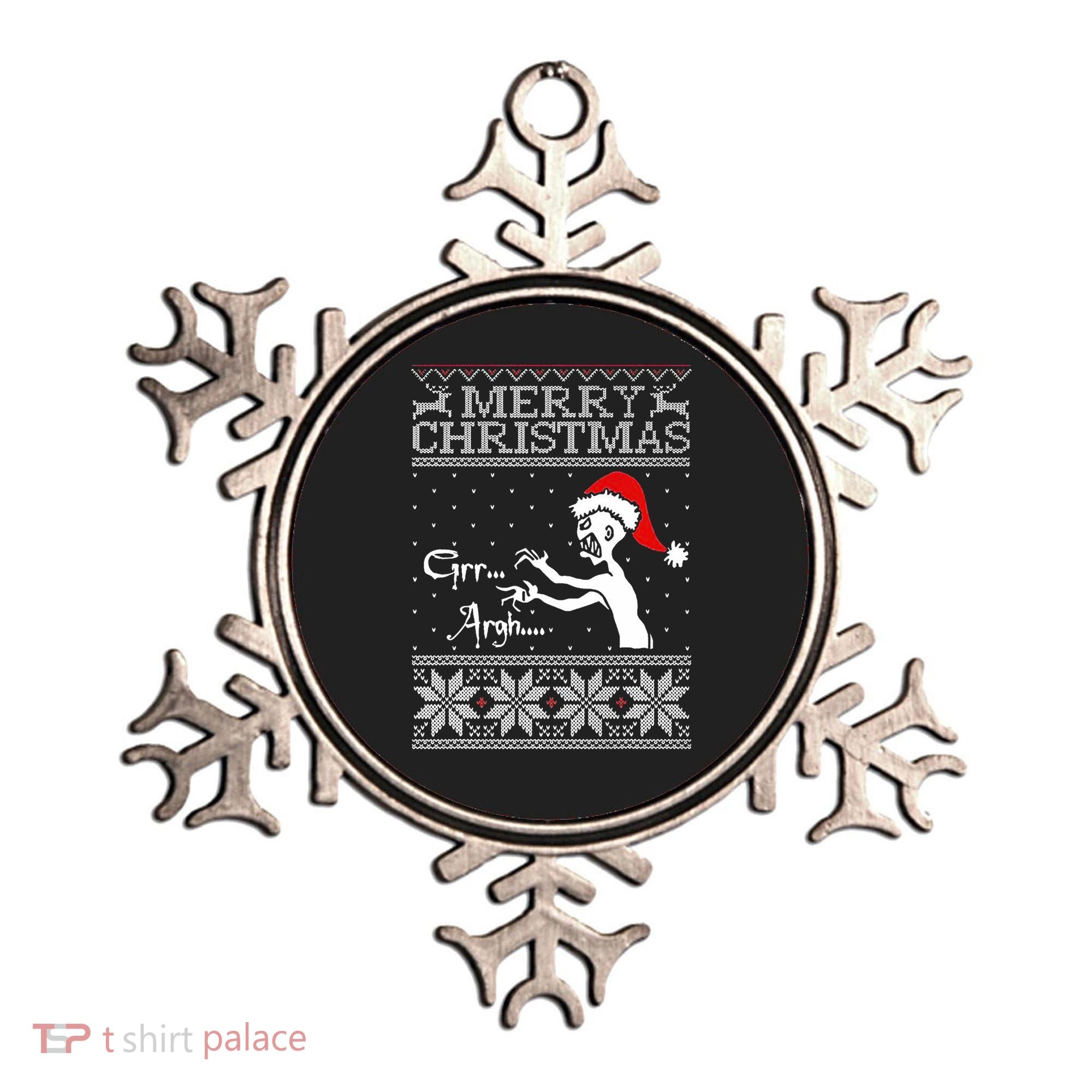 Merry Christmas Grr Argh Ugly Zombie Santa Ornament