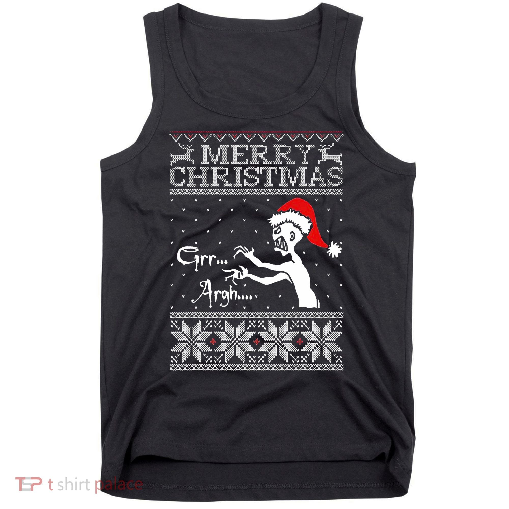Merry Christmas Grr Argh Ugly Zombie Santa Tank Top