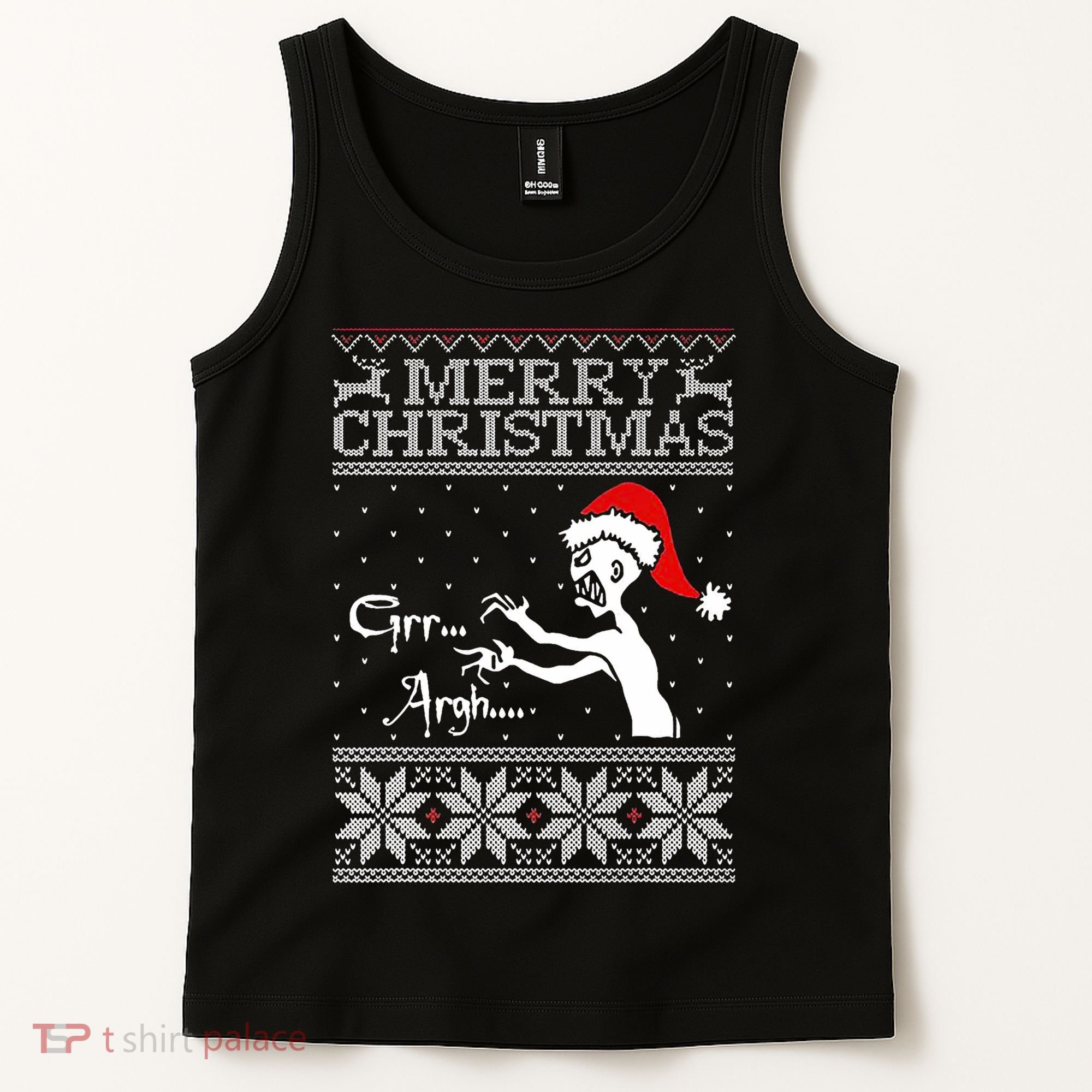 Merry Christmas Grr Argh Ugly Zombie Santa Tank Top